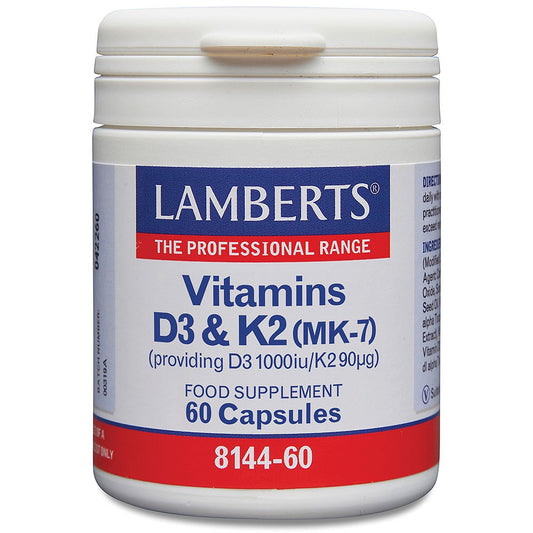 Lamberts Vitamins D3 (1000iu) and K2 (90µg) 60 Capsules